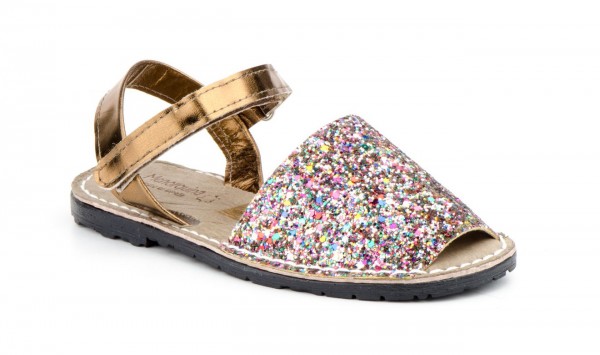 Avarca Menorquina Kinder-Sandale | Glitter-Multi